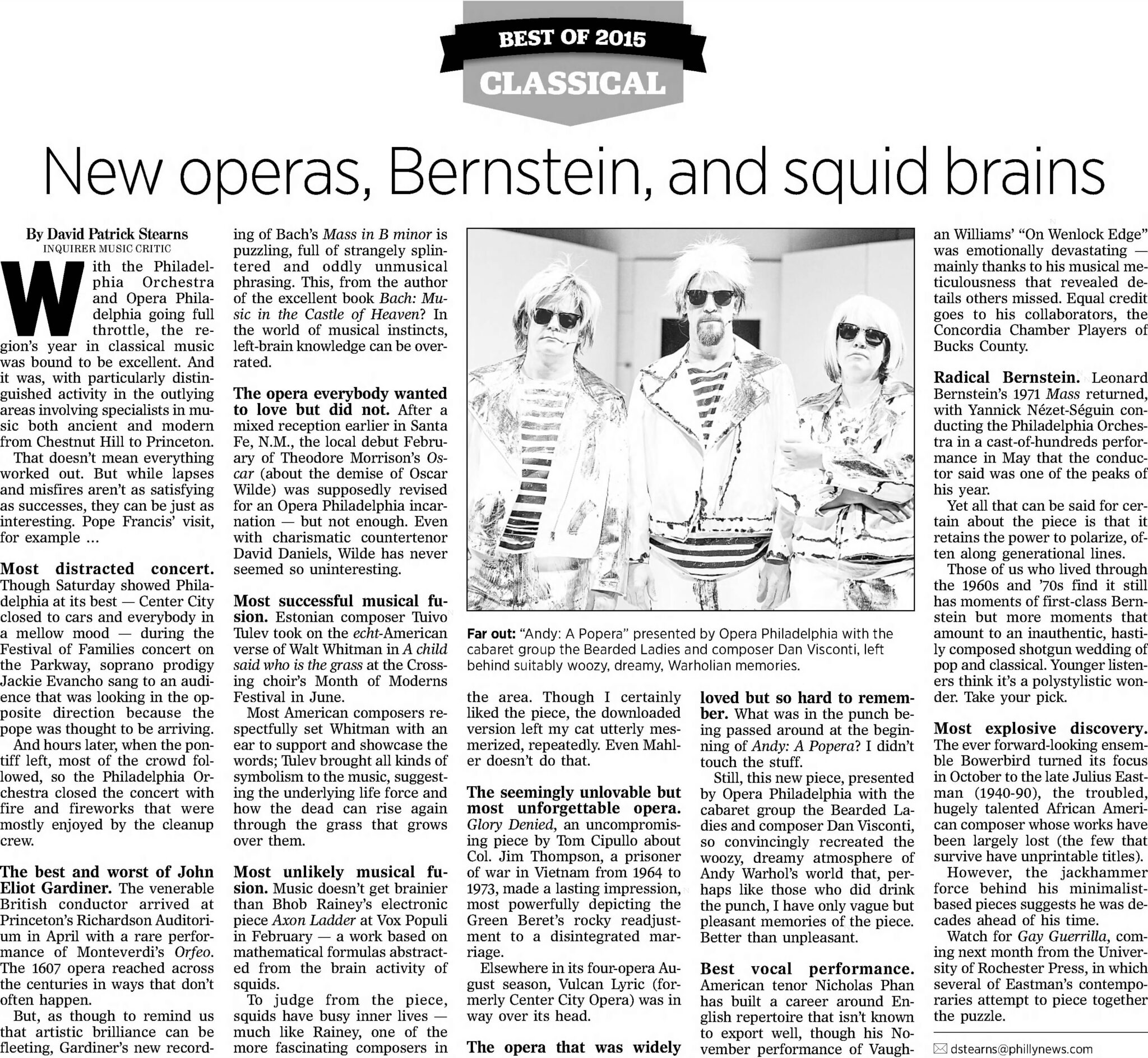 The Philadelphia Inquirer, December 13, 2015, page H6