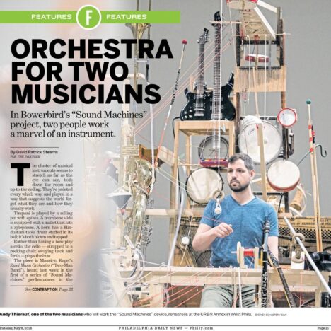 First page of 2018 05 08 Daily News An orchestra of just two musicians