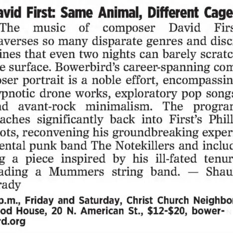First page of 2020 02 07 Daily News David First Same Animal Different Cages