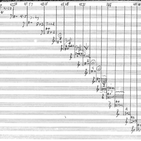 Julius Eastman’s four-piano score, page 13