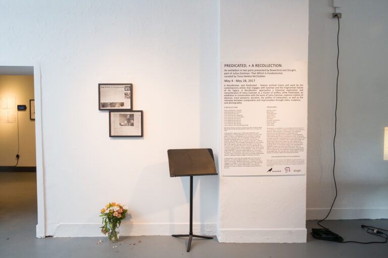 A Recollection. + Predicated. at Slought, installation view 3